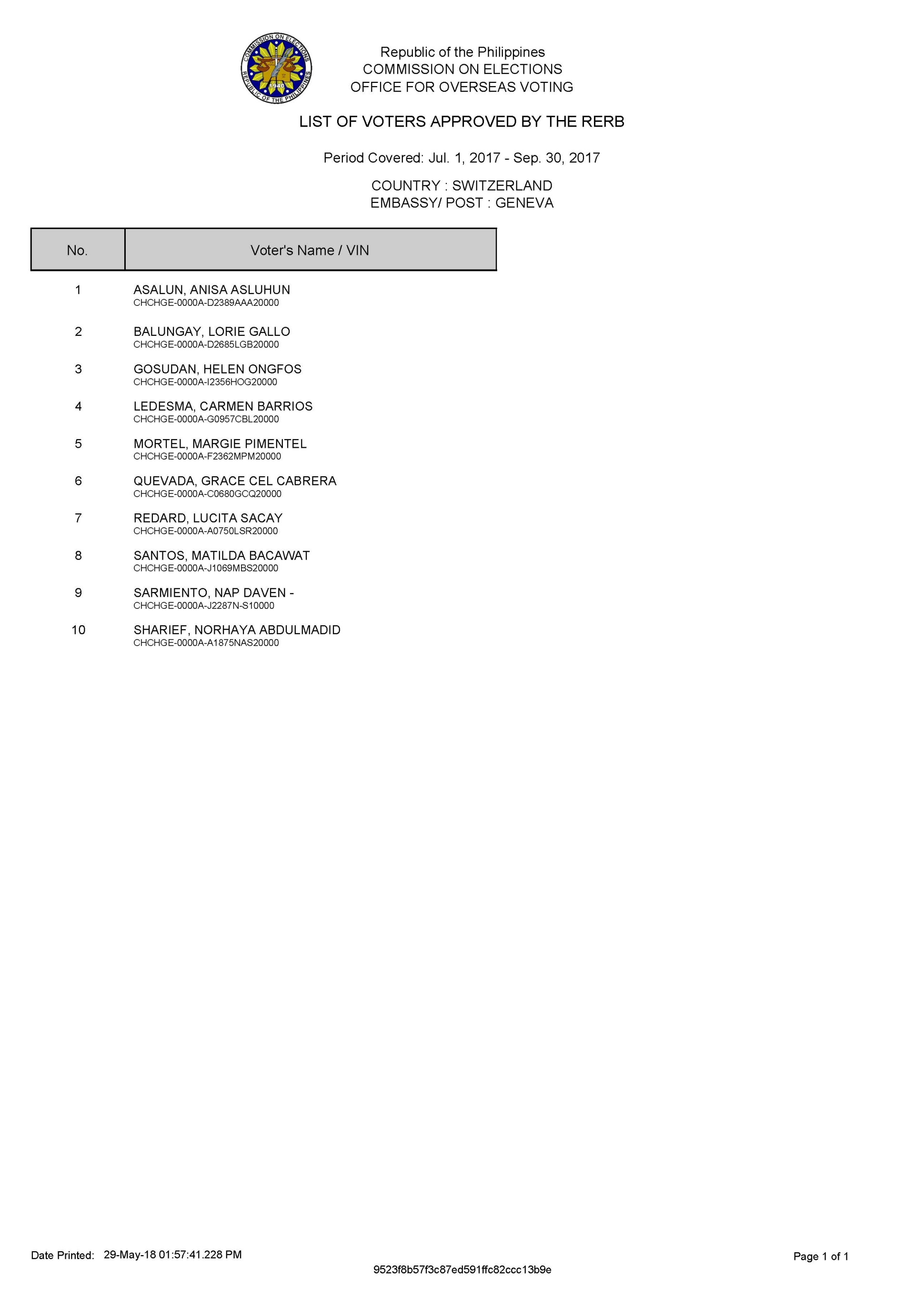 03 HEARING JULY 2017 SEPTEMBER 2017